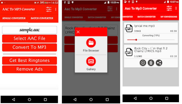 Converti file AAC in MP3 Android