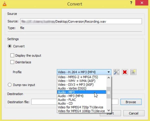 Convert WMA to MP3 VLC