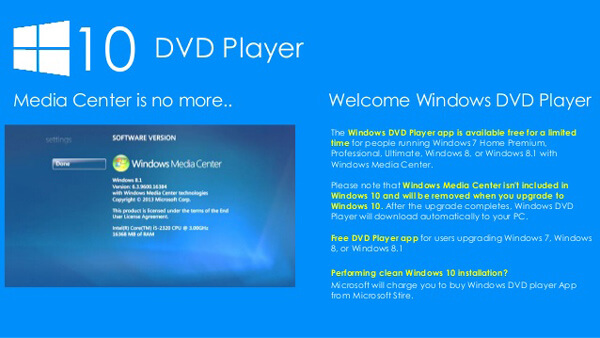 Приложение Windows DVD Player в Windows 10