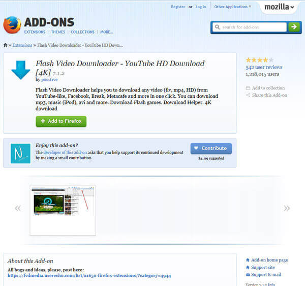 video download firefox addons