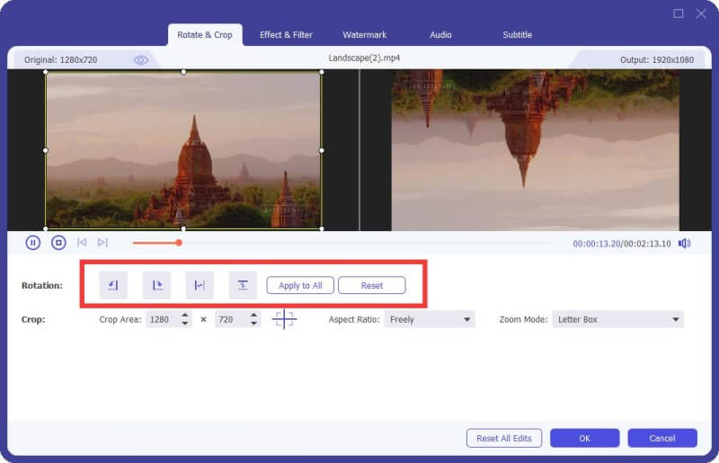 Edit video effects optionally