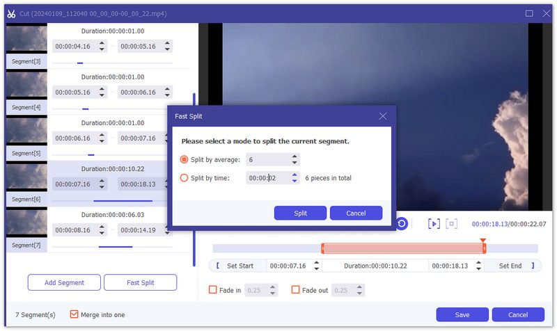 Split By Sections Or Duration