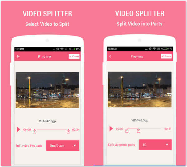 Splitter video Android