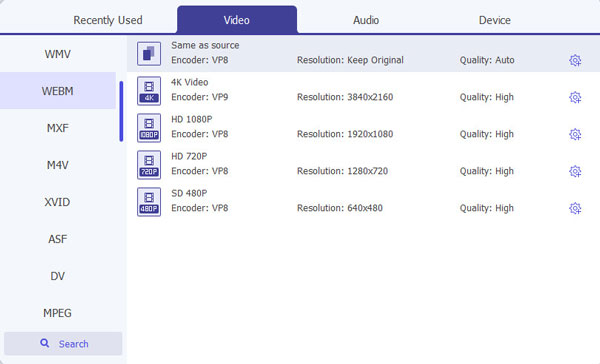 Choose Output Format