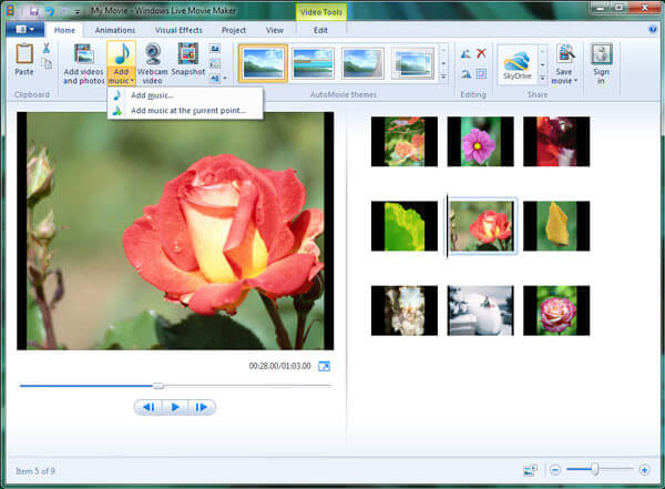 A Windows Live Movie Maker