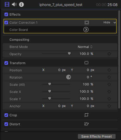 Video Scope Window a Final Cut Pro alkalmazásban