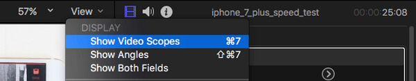 Show Video Scope in Final Cut Pro