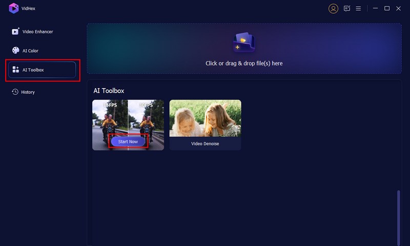 Frame Interpolation in Vidhex