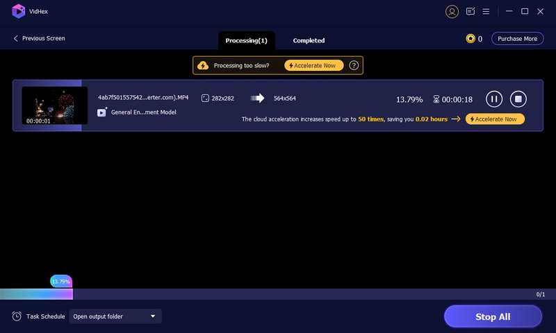 Accelerate And Export Video In Vidhex