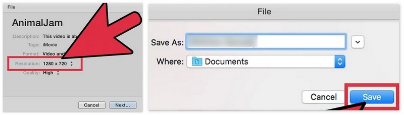 Select Resolution And Save Imovie MAC