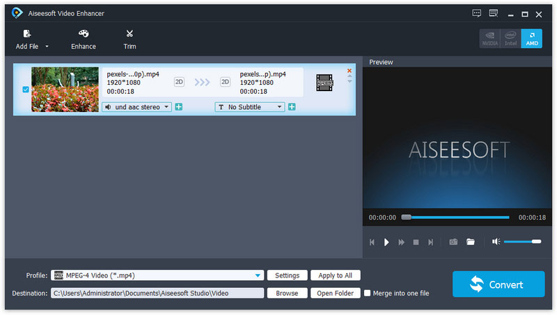 Aiseesoft Video Enhancer screenshot