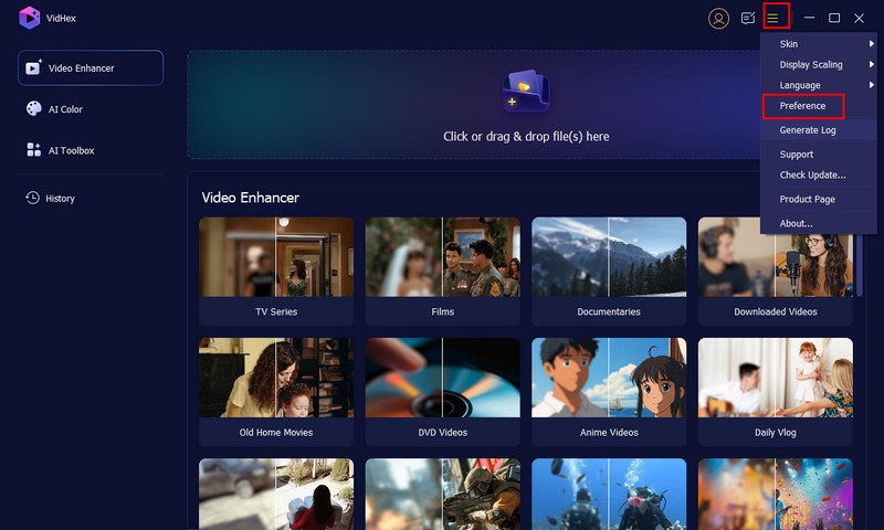 Preference in Vidhex
