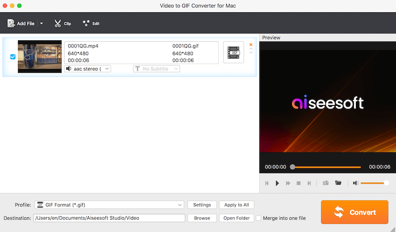 Aiseesoft Video to GIF Converter for Mac 1.0.18 full