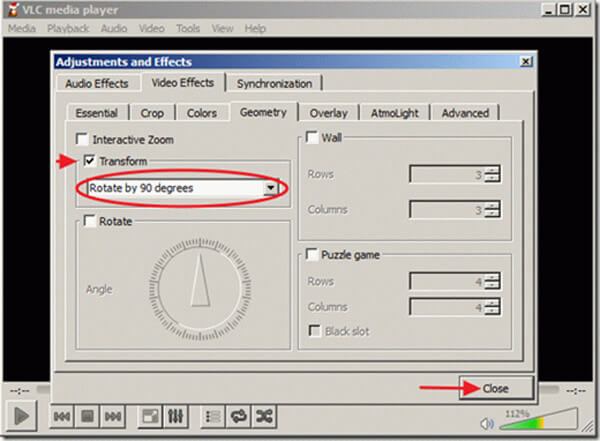 Rotate Video in VLC
