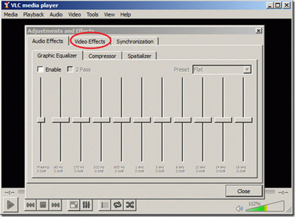 VLC Περιστροφή εφέ βίντεο