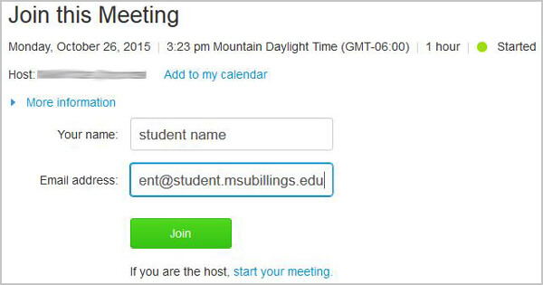 Join WebEx Meeting