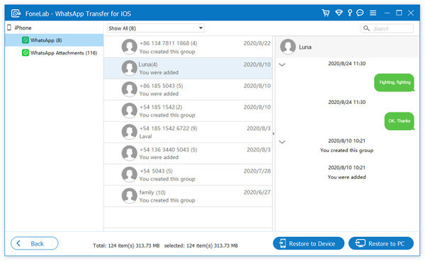 Restore Whatsapp Data to Device PC