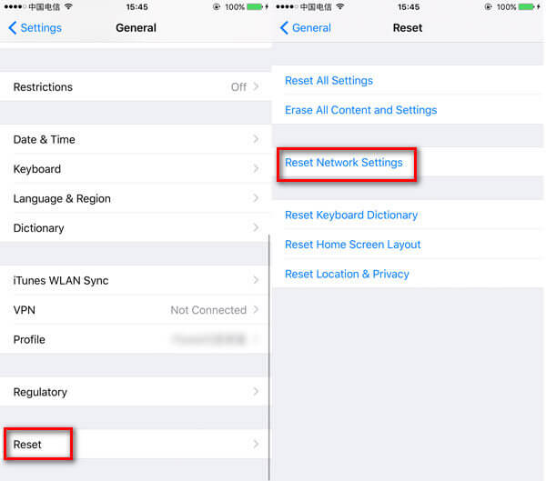 Reset Wi-Fi Network