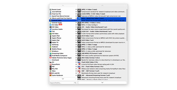 select output profile