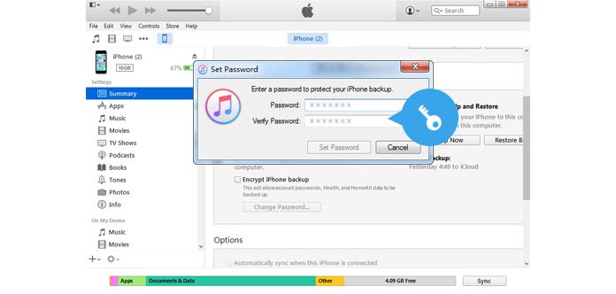 Ripristina e ripristina la password di backup di iPhone