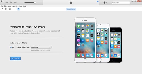Obnovte data z iPhone z iTunes