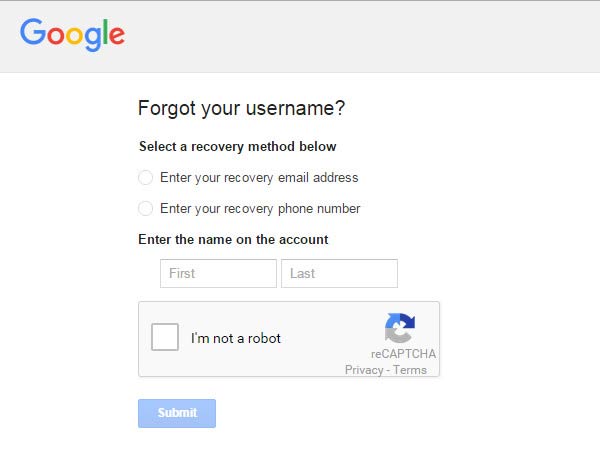 Select A Recovery Method
